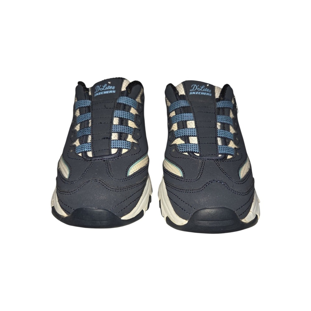 Skechers Sneakers Womens 8.5 Navy D'Lites Bright Sky Mules Slip On